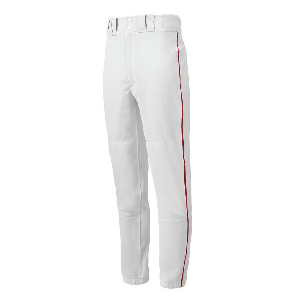 Panske Tepláky Mizuno Premier Piped Baseball Biele/Červené Vypredaj OYPN67180